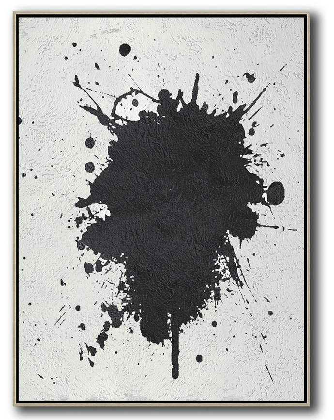 Canvas Wall Art,Black And White Minimalist Painting On Canvas - Extra Large Canvas Painting
